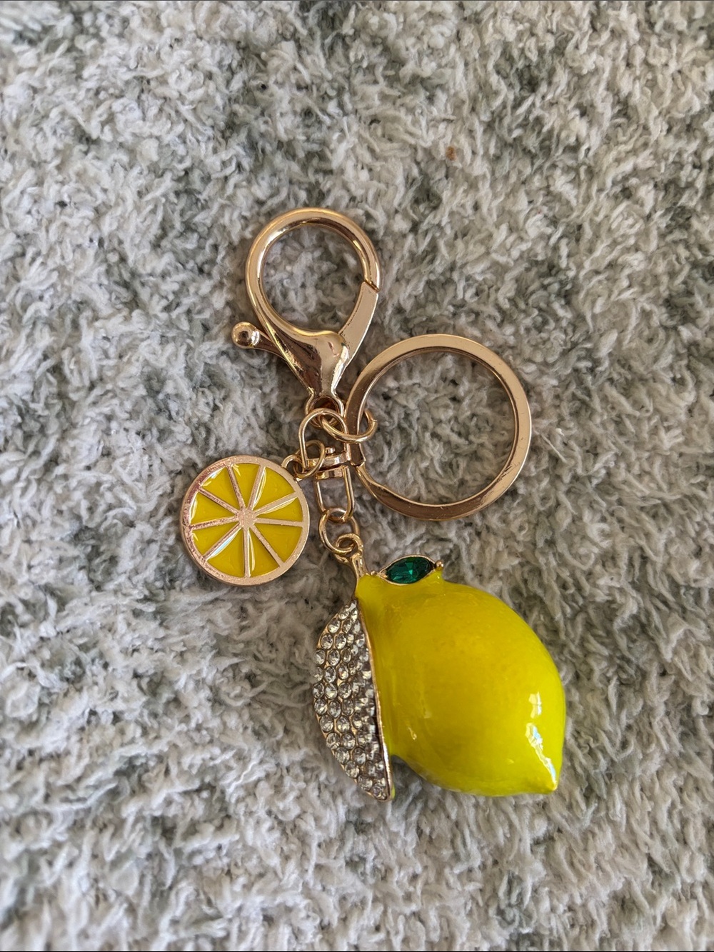 Yellow Lemon Keychain or Bag Charm Pendant NWT 4x1.5”
